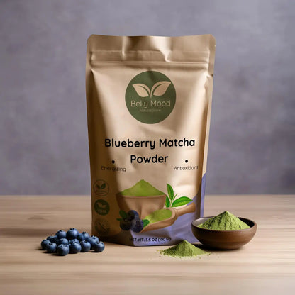 Blueberry matcha latte
